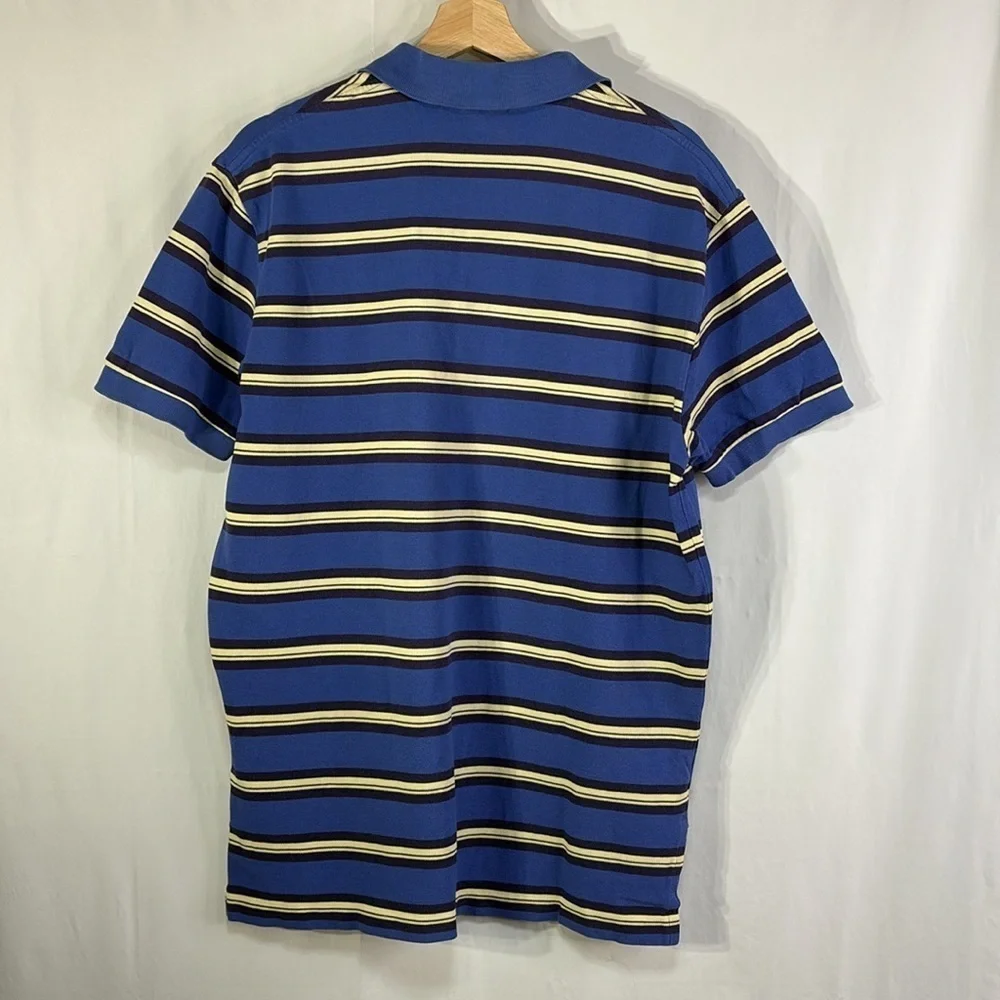 ♠️ Polo by Ralph Lauren, royal blue, navy and cream stripe pique knit polo